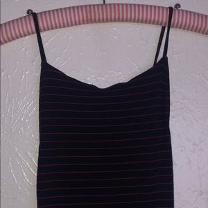 Reformation striped ribbed form fitting midi dress